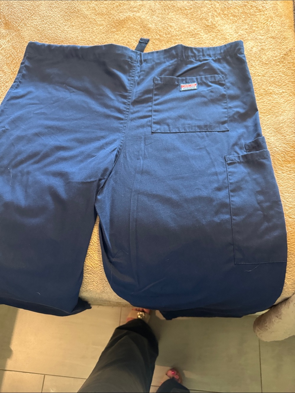 Cherokee Women's Straight Leg Scrub Pants in Navy Blue - Picture 3 of 3